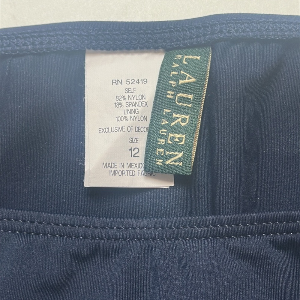 Ralph Lauren Navy Blue Hipster Swim Bottoms Size 12 - Picture 4 of 14
